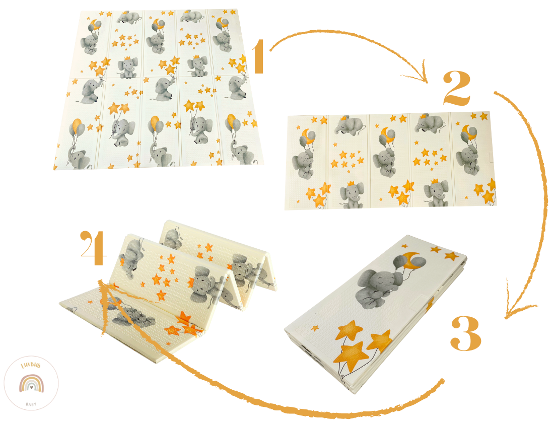 Extra Large Reversible Baby Play Mat - Numbers & Fish Design